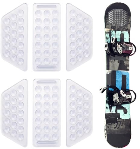 PEUTIER 2 Sets à 6 Stück Stomp Pad, Klar Anti-Rutsch Stomp Pad Snowboard Grip Pad für Snowboarden (Transparent)