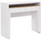 Vente-unique - Bureau Console Extensible avec 2 tiroirs - Blanc et Naturel - LOAVIA - avec Rangement