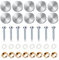 20 Sets Mirror Screws,16mm Stainless Steel Mirror Screws,Polished Stainless Steel Mirror Screws Cap Nail with Washers,Decorative Cap Covers Brushed Mirror Nails for Mirrors,Furniture Fittings,Glass