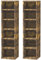 HOMCOM 204 CD Media Display Shelf Unit Set of 2 Blu-Ray Tower Rack w/Adjustable Shelves Bookcase Storage Organiser, Rustic Brown
