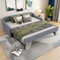 Schlafsofa 90x200cm,Sofa Bed, Bett,tagesbett ausziehbar,mit ausziehbares Rollbett,USB-Anschluss,grau,Ohne Matratze