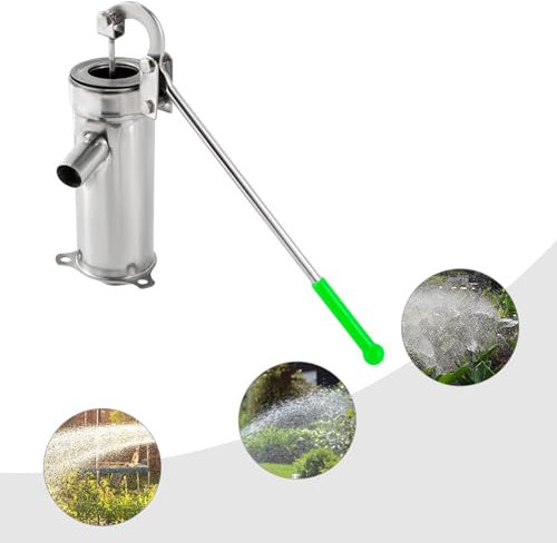 Handdruck-Brunnenpumpe, Schaukelwasserpumpe aus Edelstahl, Brunnenpumpenwasser im Alten Stil, Handpresse für den Heimgebrauch, Manuell, Entspannt, Erhöhung des Wasserflusses, Einfach zu Bedienen