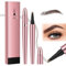 Microblading Augenbrauenstift 3D, Magischer Augenbrauenstift mit 4 Mikrogabelspitzen, Wasserfest Wischfest Langlebig, Eyebrow Pencil Härchenzeichnung Kann Leicht Natürliche Augenbrauen(Dunkelbraun)