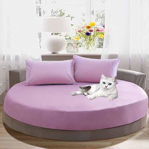 YWQJL Spannbettlaken Rund Matratzenschoner Matratzenauflage Runder Matratzen Topper Spannbettlaken Boxspringbett Atmungsaktiv Mattress Protector(13,Diameter180cm)
