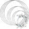 wonkeken 16 Metallringe Pro Packung Metallringe zum Basteln Traumfänger Ringe 45/100/150/200mm Silber für Bastelarbeiten Hängende Wickeltechnik Florale Hochzeit Kranzdekoration