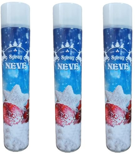 3 Neve Spray Max bomboletta 400gr per Decorazioni Albero di Natale presepe vetri finestre casa vetrine Artificiale