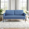 DARDVORLAG 2-Sitzer Sofa – Kompaktes Leinensofa für Wohnzimmer & Schlafzimmer, Modernes Zweisitzer Sofa mit Metallfüßen, 120×80×72 cm, Atmungsaktiv & Belastbar bis 250 kg Blau (Blau, 120×80×72 cm)