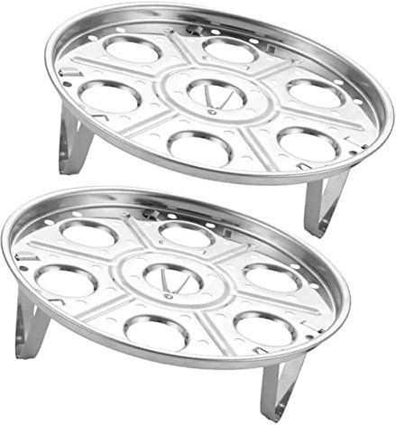 Cabilock 2 Piezas Rejilla Para Cocer Vapor Estante De Vapor Para Utensilios De Cocina Parrilla De Cocción Vapor De Doble Capa Estante De Vapor De Cocina Silver
