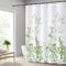 Hoomtaook Tenda Doccia 240x200cm, Tenda per Doccia Impermeabile Polyester Lavabile con 12 Anelli, Orlo Ponderato, Fiori Verde