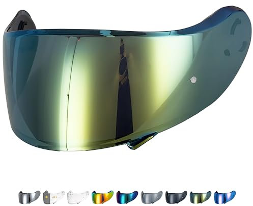 Everalo Kompatibel mit Shoei Neotec 2 Visier - Cns 3 - Helmvisier Pinlock Ready - Anti-Kratzer und Anti-Beschlag (Gold)