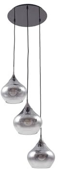 Lucande Pendelleuchte Jarven (Modern) in Alu aus Glas (3 flammig, E27) - Hängelampe Esstischlampe Hängeleuchte Wohnzimmerleuchte