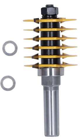 Fingergelenk Router Bit 1 / 2in Shank | Einstellbar 2 Zähneschneider | 1 - 13 /16 -Zoll -Durchmesser für Hartholz / Sperrholz / Weichholz | CNC mit Wärmeschutzbeschichtung