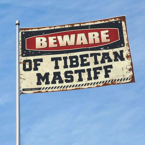 Wimpelkette mit Aufschrift Man Cave Bar Beware Of Tibetischer Mastiff, Flagge, für den Außenbereich, 30 x 45 cm
