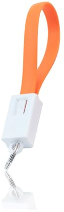 TOGEVAL Micro USB Cable Keychain Portable Charger Cord Small Plastic Data Charging Cable for Smartphones Players Travel Use Orange