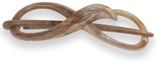 Infinity Libellenspange - 8cm Lang - Acetat - Made in Germany - haarschonend ohne Metall - 1 Stück (Beige)