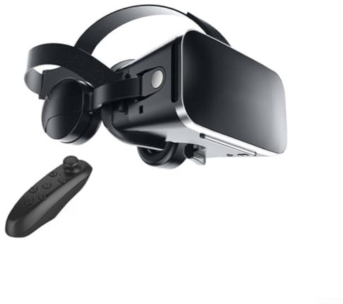 VR-Headset für Handy, Virtual-Reality-3D-Brille für iOS und Android, immersive mobile Spiele und Filme, ABS, leicht, tragbar, mit Game-Controller, schwarz