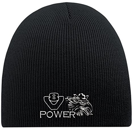 Fan-O-Menal Beanie-Mütze mit Einstickung – V8 Power - 54888 Schwarz