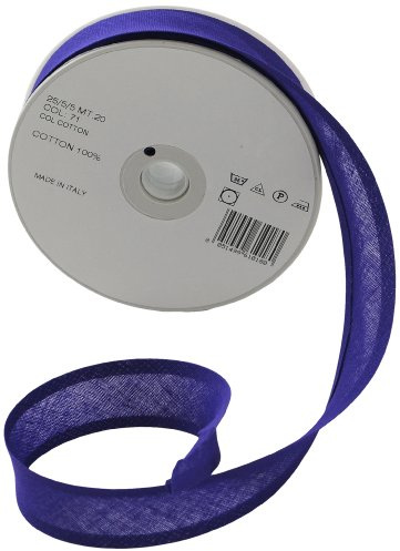 Inastri Trimz 25/5/5 mm Cotton Bias Binding, Purple 71 – Double‑Fold Sewing Tape for Quilting, Dressmaking & DIY Crafts
