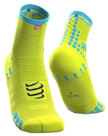 COMPRESSPORT Homme Pro Racing Socks V3.0 High Chaussette Running, Jaune Fluo, 42-44 EU