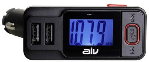 AIV 530414 147279 FMT-719 BT-RDS FM Transmitter inkl. Freisprechfunktion, mit Fernbedienung, Schwarz