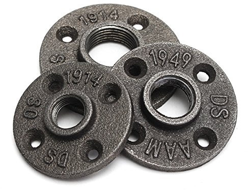 EsportsMJJ 1/2 3/4 O 1 Pollice Rinforzato Flangia Nera Tubo di Ferro Raccordo Pavimento Flangia Filettata -3/4 inch