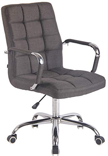 CLP Bürostuhl Deli mit Stoffbezug und hochwertiger Polsterung I Drehstuhl mit höhenverstellbarer Sitzhöhe, Farbe:dunkelgrau