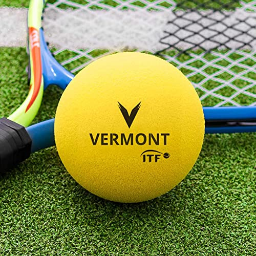 Vermont Soft Foam Mini Tennisbälle [Stufe 3] | ITF-genehmigt – Geeignet für alle Oberfläche (90mm - 3 Bälle)