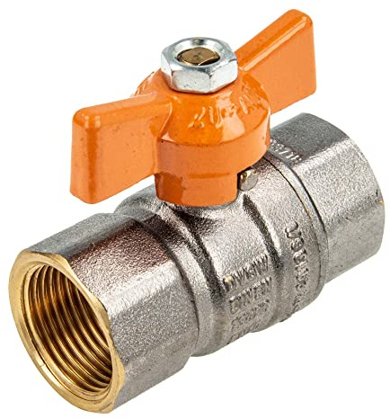 HSE UNISOL Solarkugelhahn Typ 1611, beids. Innengewinde Rp 1/2 Zoll (DN 15), Flügelgriff, MS-verchromt