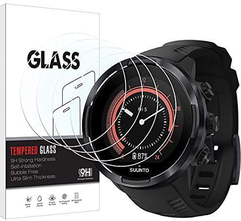 KELOLIN (4 Pièces) Verre Trempé pour Suunto 9 /Suunto 9 Baro, 9H Dureté, Sans Bulles, HD, Anti-Rayures,Ultra Clair Protection Ecran Verre Trempé pour Suunto 9 /Suunto 9 Baro