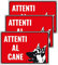 SPACE - 3 Cartelli Attenti al Cane 20cm x 30cm - Resistente UV - Impermeabile - Facile da installare - Fori inclusi