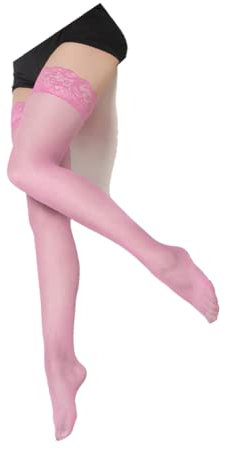 SIGOYI Bas sexy en nylon transparent pour femme, rose, taille unique