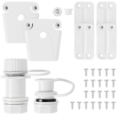 Replacement Parts Kit for Igloo Coolers - Plastic Hinges, Latches, Screws, Threaded Drain Plug and Triple-Snap Drain Plug,Compatible with Igloo Cooler