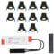 HOFTRONIC - Einbaustrahler Schwarz Feuchtraum Badezimmer 12V Terrassenüberdachung IP65 Wasserdicht | 10x3W 200 Lumen Warmweiß lichtfarbe Dimmbar RF-Fernbedienung. 3W Mini LED Einbaustrahler Flach 35mm
