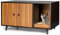COSTWAY 3 en 1 Casa para Gatos con Rascador Extraíble, Mesa de Centro Auxiliar de Madera, Cueva para Gatos con 2 Puertas, Mueble Arenero de 90 x 50 x 50 cm (Marrón)