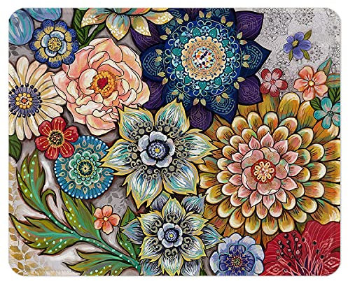 ITNRSIIET Mouse Pad with Stitched Edges, Premium-Textured Mouse Mat Pad, Non-Slip Rubber Base Mousepad for Gaming Laptop Computer & PC 260×210×3mm, Succulent Flower