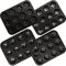 Hiceeden 4 Stück 12 Karbonstahl Muffinblech, Muffinform, Madeleines Backblech, Mini Karbonstahl Muffinform zum Backen, 1 Kugelschale und 3 Blumenformen