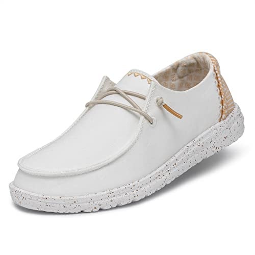 HEYDUDE - Damen FAT0412 Wendy Chambray Schuhe, White Sand,38 EU