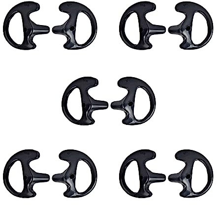 HYSHIKRA Weiche Ersatz-Ohrhörer, Ohrhörer, Air-Akustik-Headset, Ohrstöpsel für Walkie-Talkie-Spulenrohr, Audio-Kits, 5 Paar (Schwarz, Mittel)