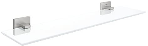 GROHE Start Cube - Glasablage (Stichmaß: 380 mm, verdeckte Befestigung, Material: Glas/Material), supersteel, 41109DC0