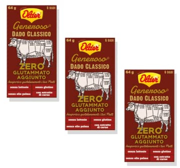 Older® | 18 Dadi per Brodo Gusto Classico | Dadi Brodo Carne | Dadi Brodo Carne Senza Glutammato | Senza Glutine | Senza Olio di Palma - 192 Gr