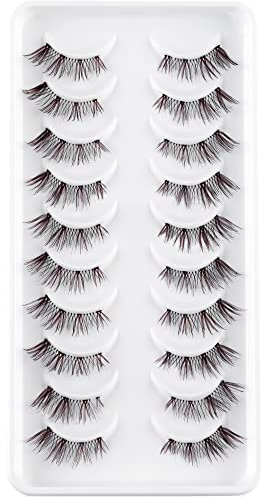 3D Falsche Wimpern,Natürliche Wimpern, Pure Handgemacht Natürlicher Look Flauschige Künstliche Wimpern,Multipack Strip Lashes 10 Paare (CW2)