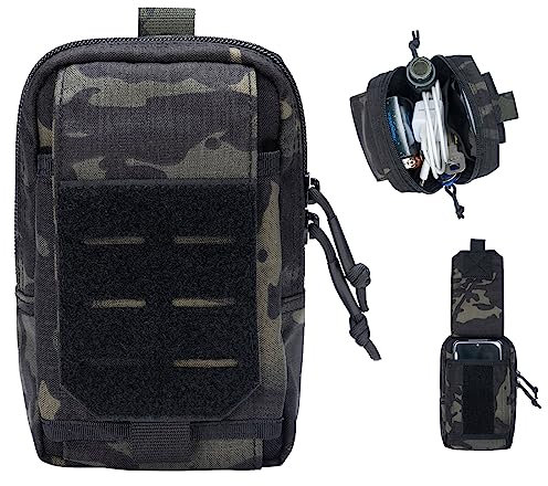 EXCELLENT ELITE SPANKER Taktische Molle Utility Taschen Nylon EDC Gürtel Beutel Molle Handy Gürteltasche für Sport Angeln Camping(MCB)