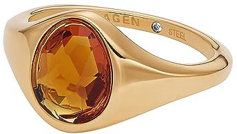 Skagen Damenring, Seeglas Honigglas Center Focal Ring