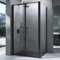 Mai & Mai Box Doccia 80x120x195cm, Cabina Bagno in Cristallo Trasparente Meccanismo Alza/Abbassa Cabina Doccia con Porte Girevole Doppie Ravenna66K, Nero