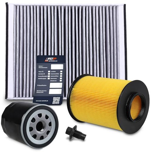 ATEC Germany Inspektionspaket Filterset mit 1x Ölfilter; 1x Innenraumfilter; 1x Luftfilter; 1x Ölwechselanhänger Kompatibel mit FORD FOCUS Mk3, C-MAX Mk2, KUGA Mk2 (DM2), TOURNEO CONNECT