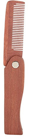 ANKROYU Bartkamm, Zusammenklappbarer Bartkamm, Tragbarer Bartkamm aus Holz, Zusammenklappbarer Taschenbartformungskamm, Zusammenklappbarer Holzkamm Für Herrenhaar