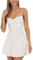 Glitzerndes Spaghettiträgerkleid für Damen, glänzende Pailletten, figurbetontes Minikleid, rückenfrei, A-Linie, Partykleid, Cocktailkleid, Streetwear, A-weiß, S