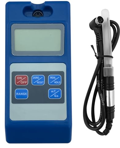 WT103 Gauss-Messgerät, Tesla-Messgerät, tragbares digitales Gauß-Messgerät, Magnetometer, Oberflächen-Magnetfeldtester mit Ns-Funktion & Metallsonde