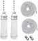 DALAETUS 4 Stück Zugschnur-Griff Set, Metall-Lichtzug mit Rolloketten-Verbinder, Deckenventilator-Zugkette mit Kristallanhänger, Lichtschalter für Badezimmer, WC, Lichtschalter(100 cm)
