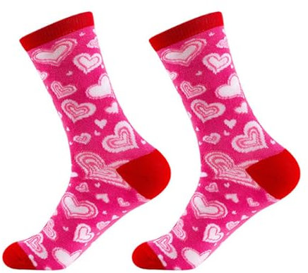 Vestito Da Sposa Bianco per San Stampa di cuori per le donne Sfusi San Rosa Modello colorato Novità Carino Festa della mamma (H, One Size)